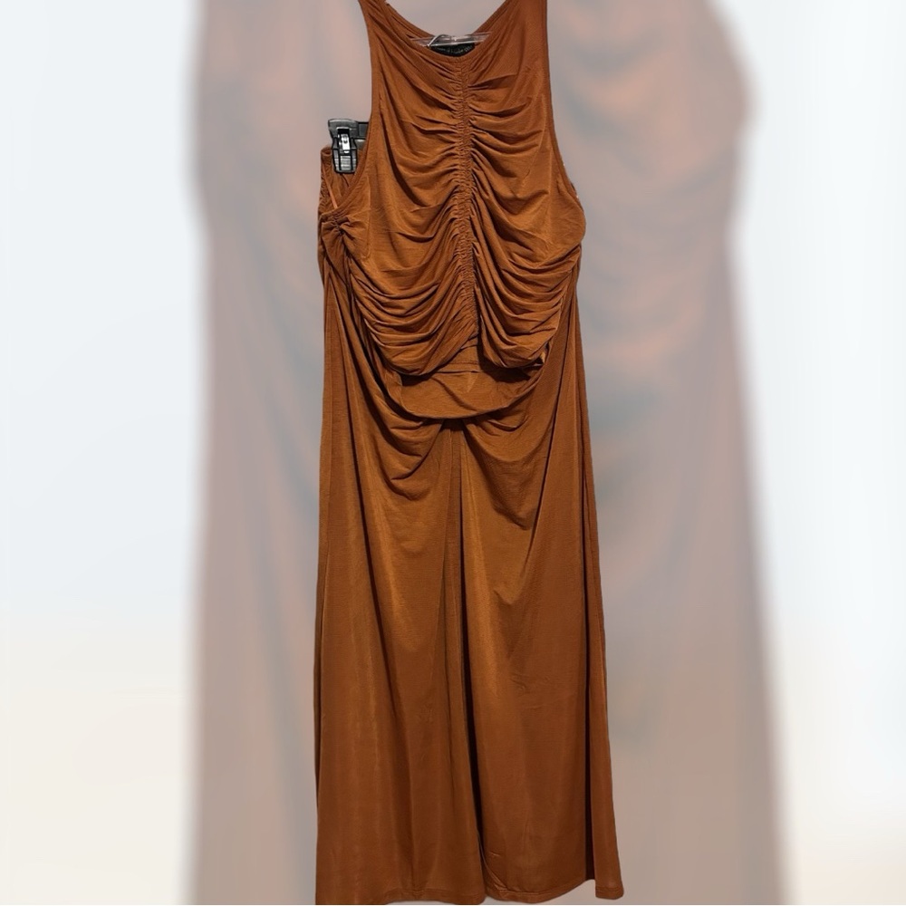 Elegant Brown Sleeveless Dress